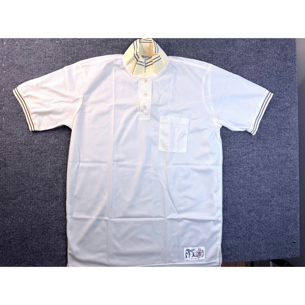 Honig's Whistle Stop Referee Shirt Mens XL White Polyester Mesh Polo USA Made